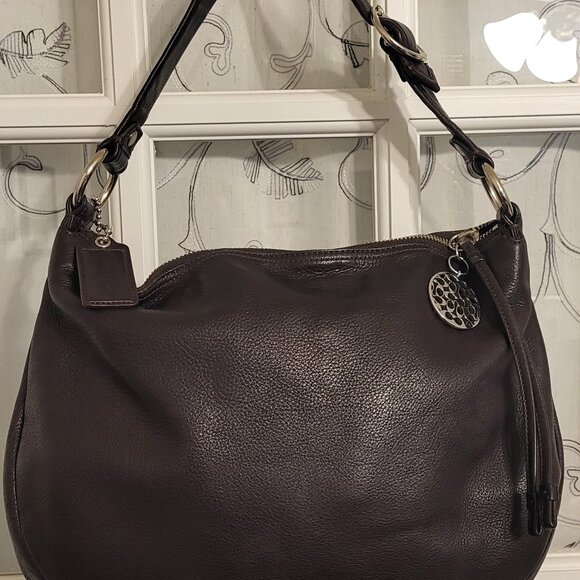 Vintage Dark Brown Coach Hobo Handbag-gently used - Picture 2 of 13